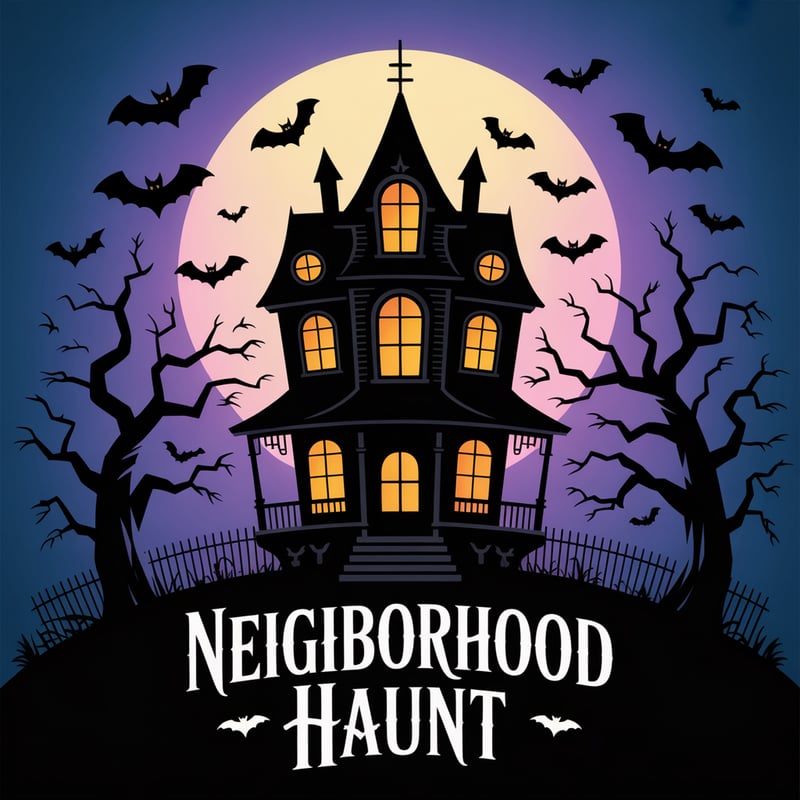 Haunted Victorian House Silhouette