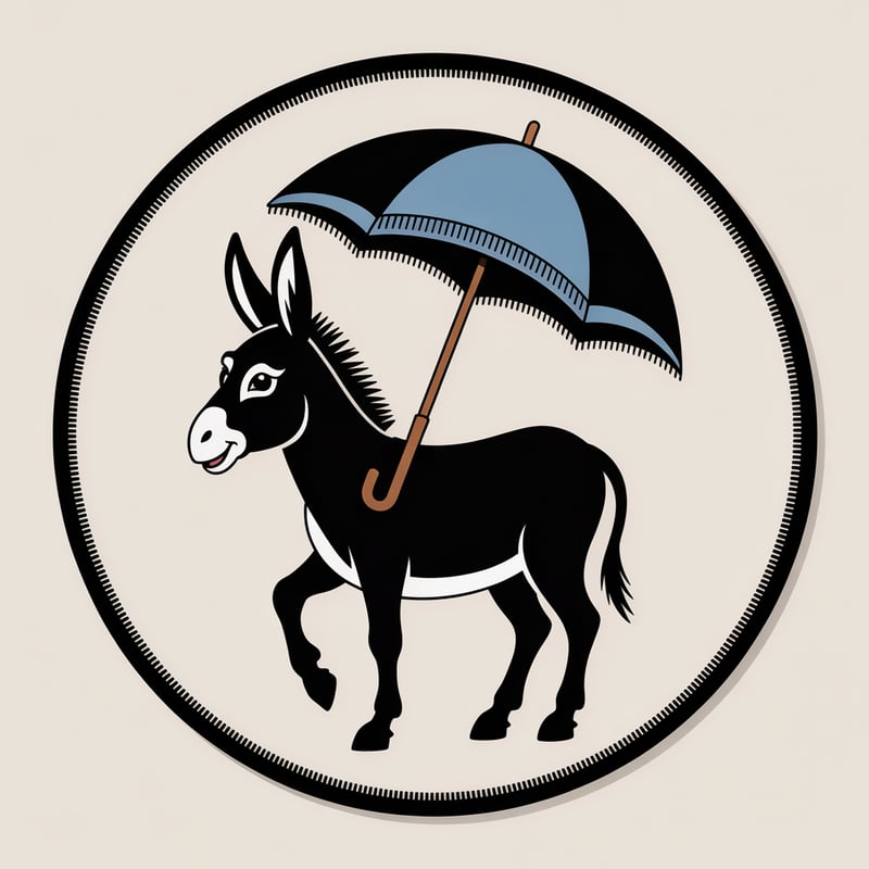 Victorian Donkey Embroidery Patch