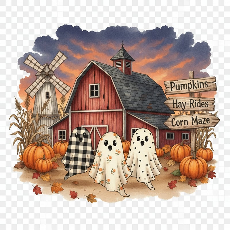 Rustic Halloween Farm Clipart
