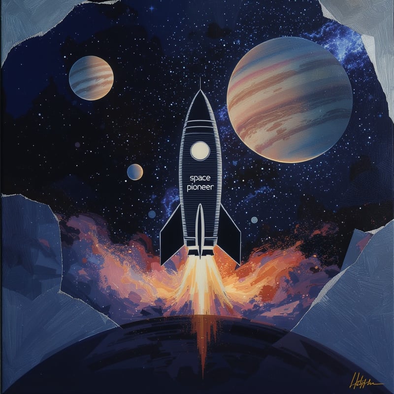 Space Pioneer Rocket Silhouette