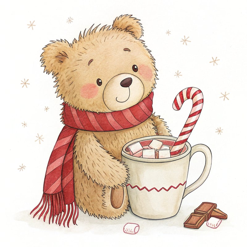 Whimsical Watercolor Teddy Bear