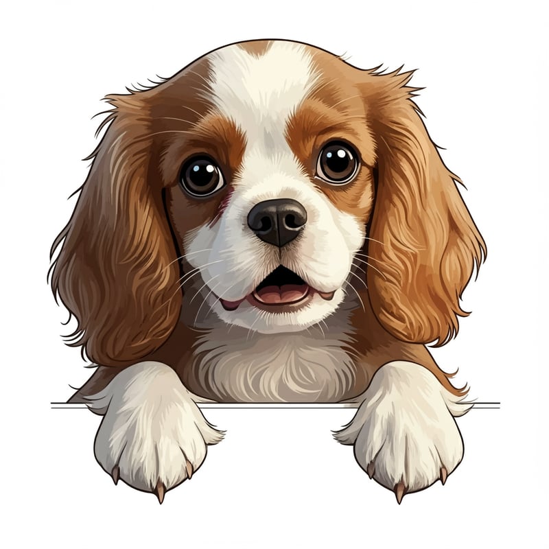Excited Cavalier King Charles Spaniel