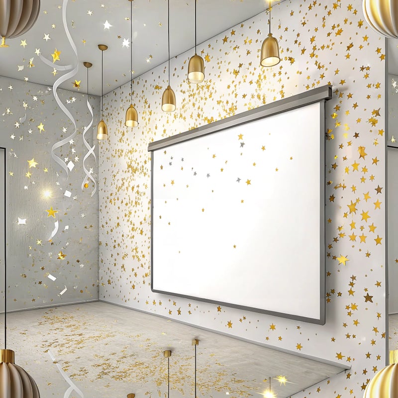 Abstract Silver & Gold Confetti Background