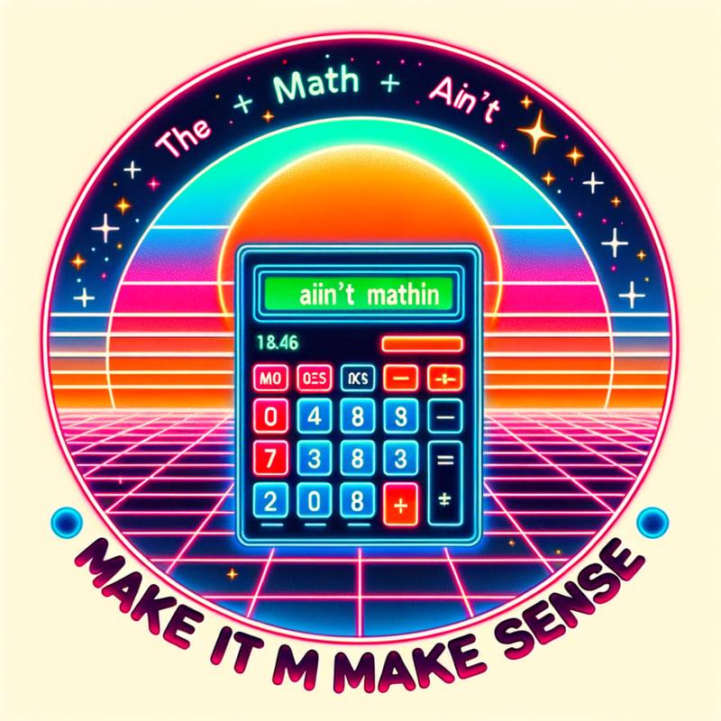 Neon Calculator Vaporwave Design