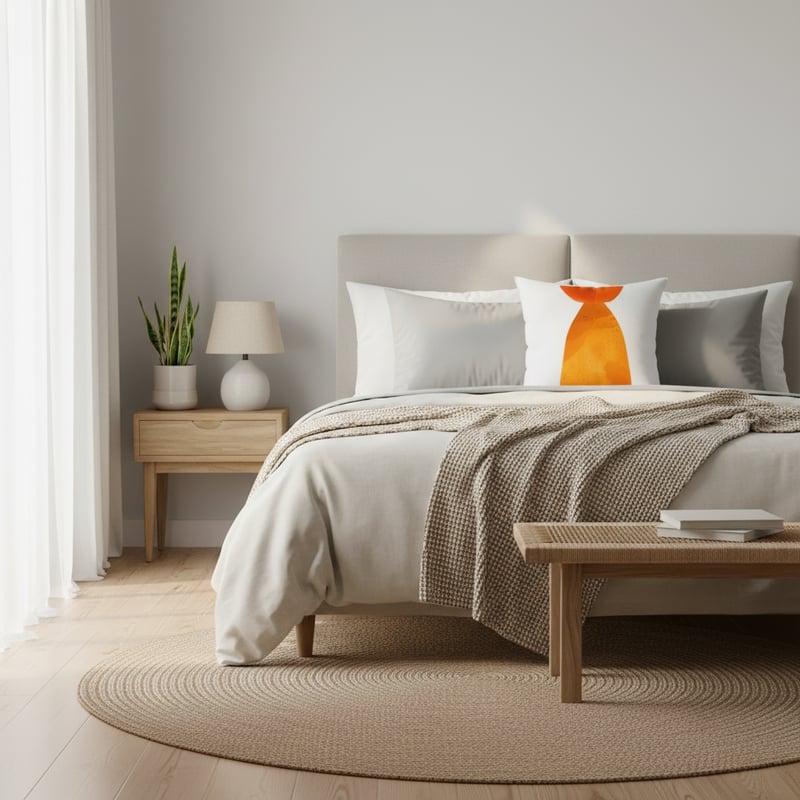 Scandinavian Japandi Bedroom Scene