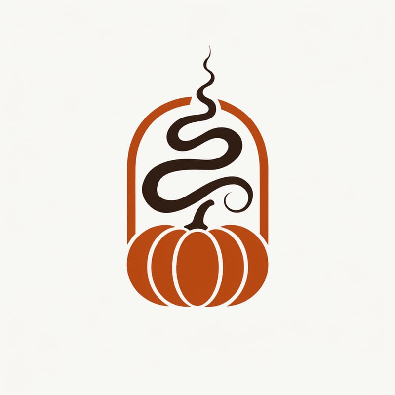 Rounded pumpkin cottage logo