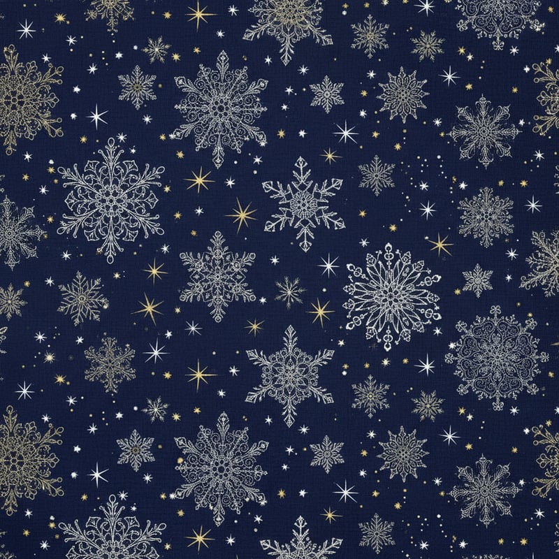 White & Gold Snowflake Pattern