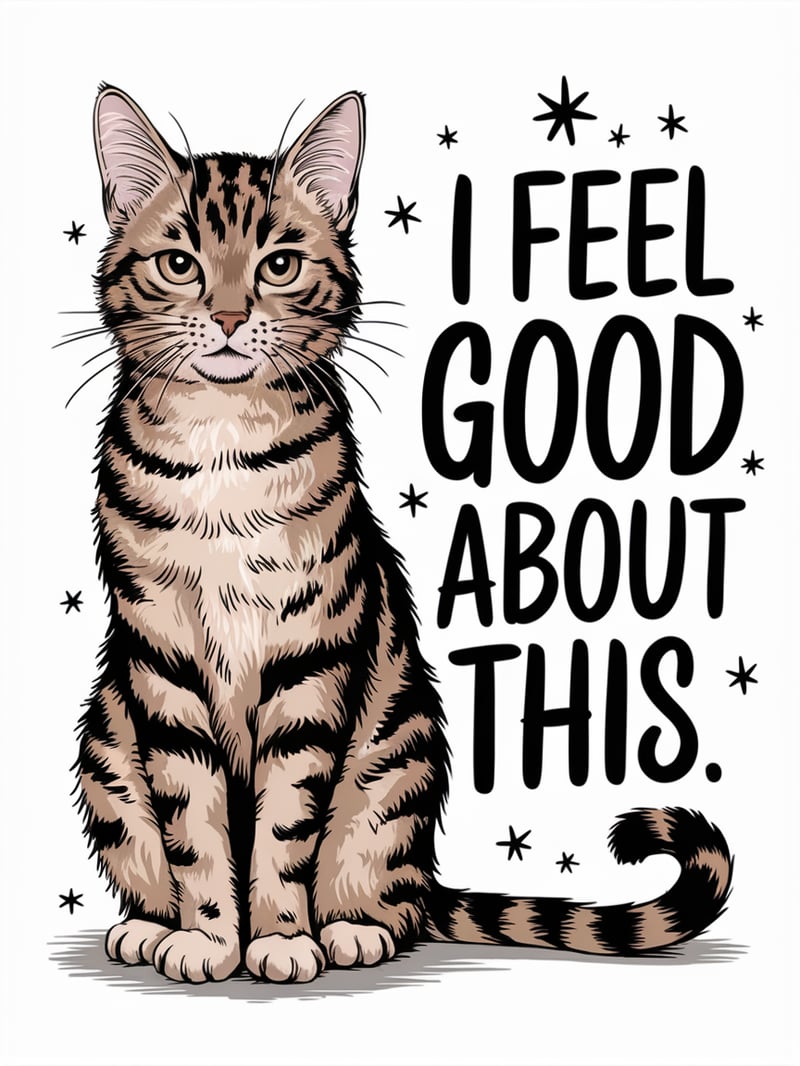 Vintage Hand-Illustrated Cat Art