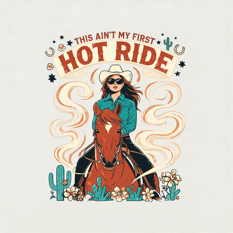 Western Cowgirl Menopause T-Shirt Design