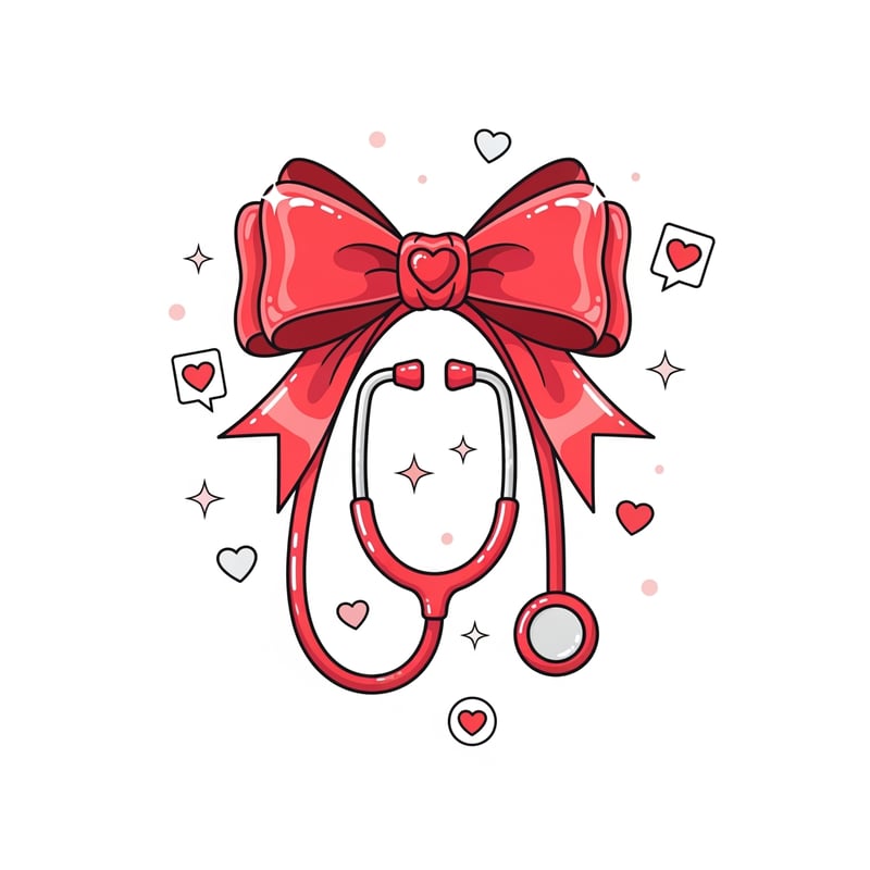 Valentine Nurse Stethoscope Illustration