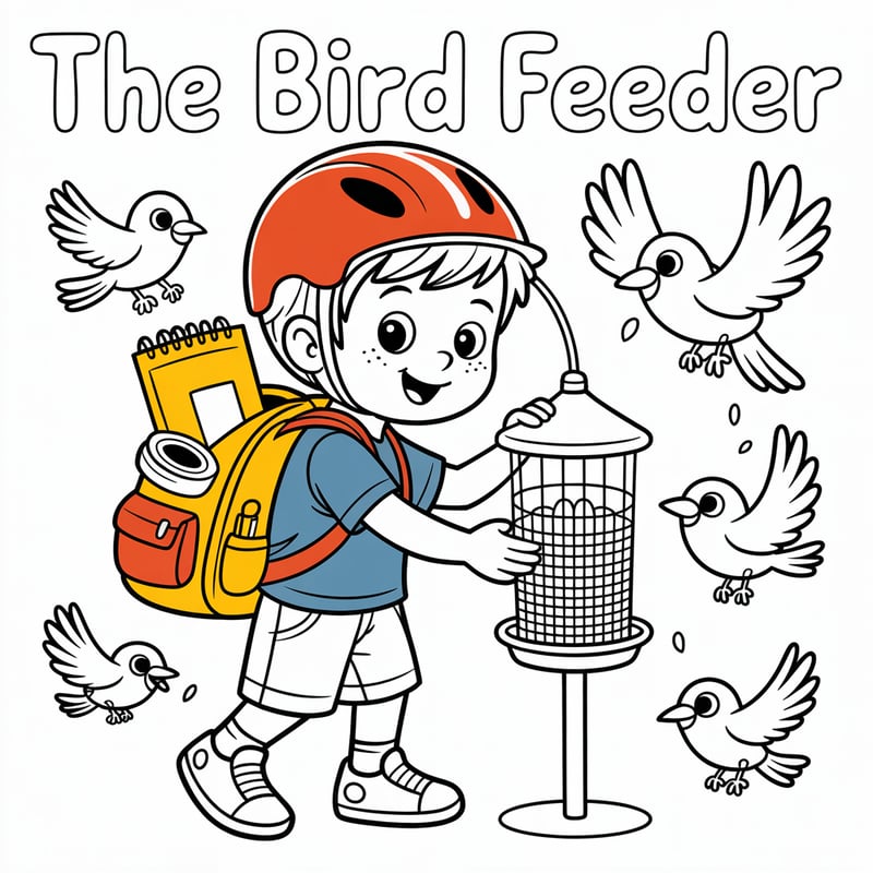 Noah Coloring Page: The Bird Feeder