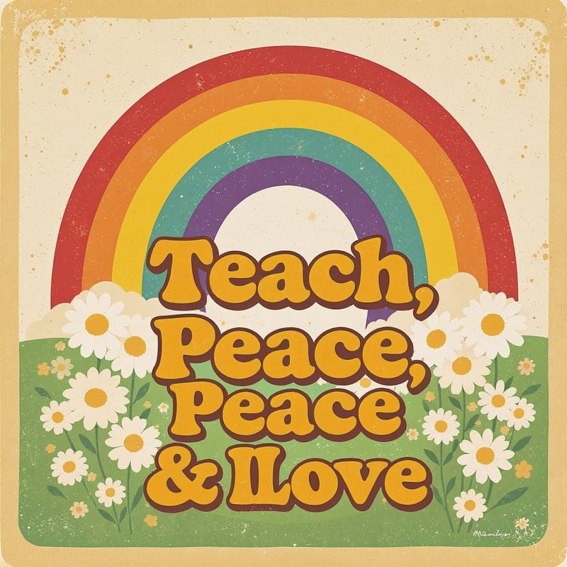 70s Retro Rainbow Poster
