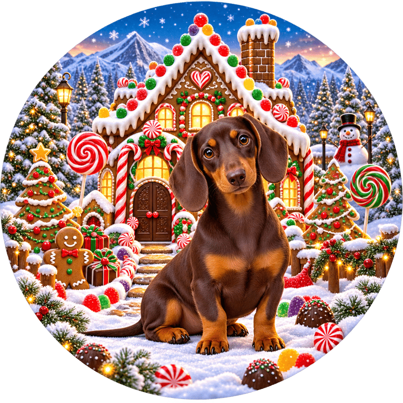 Dachshund Gingerbread 3D Sublimation
