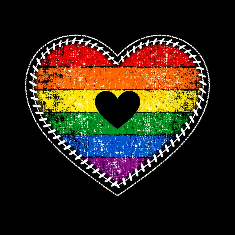 Heart Icon with Rainbow Pride Stripes