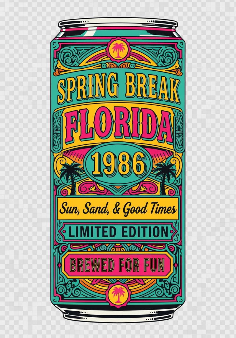 Mid-80s Spring Break Florida Can Art