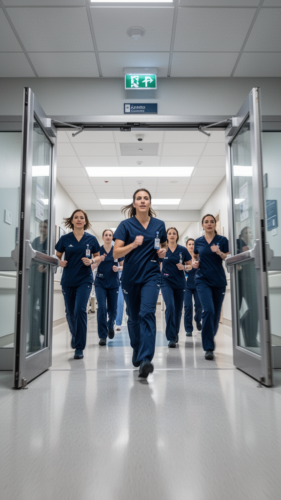 Nurses Enter Modern Hospital Shift