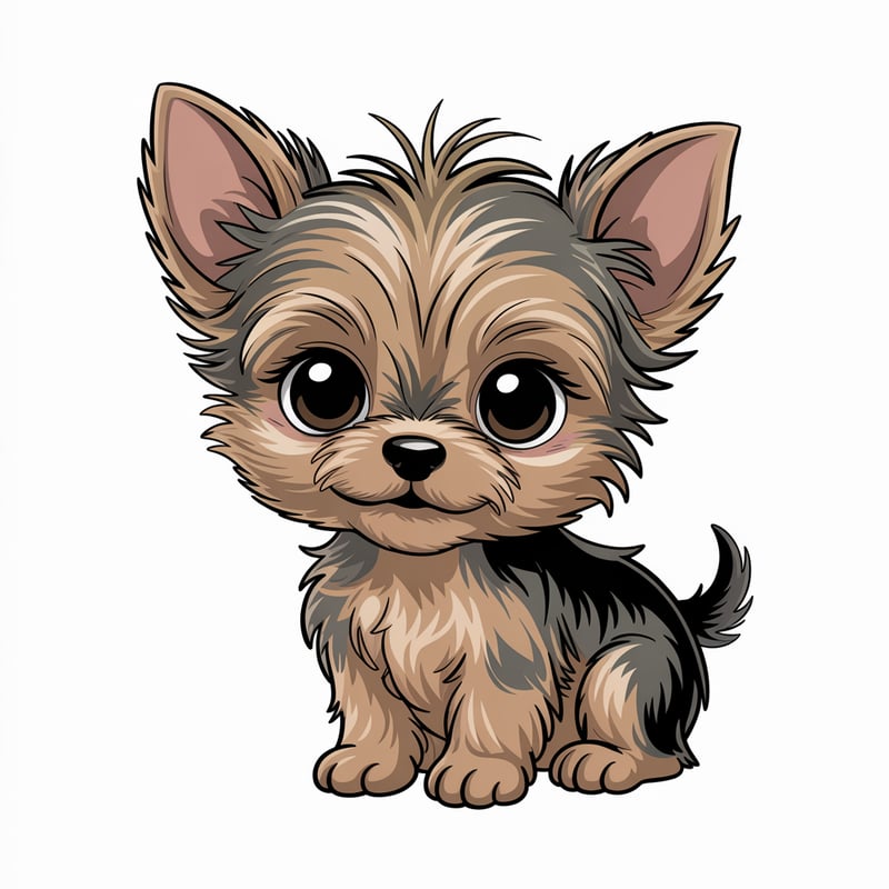 Cute Animated Baby Yorkshire Terrier