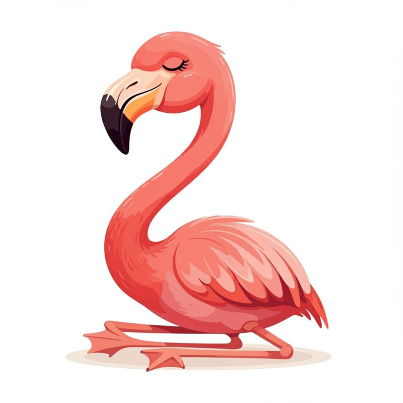 Cheerful Animated Flamingo