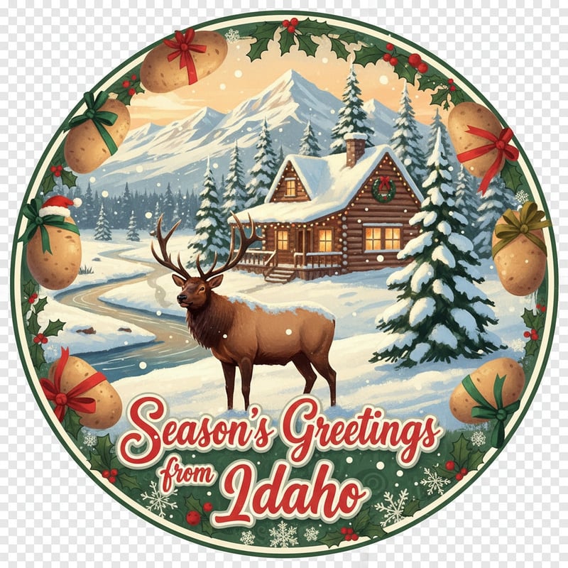 Whimsical Idaho Christmas Design