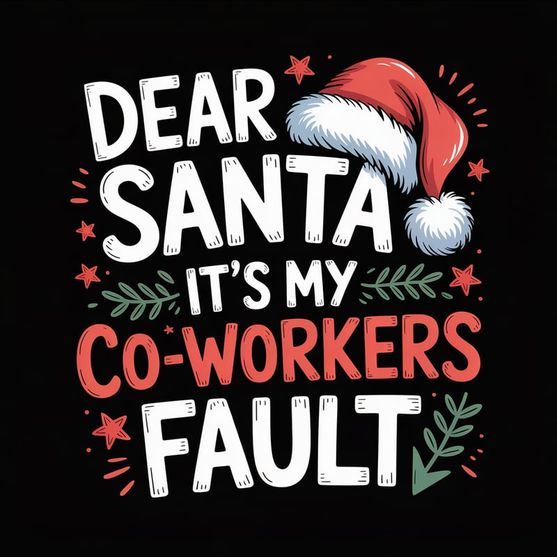 Playful Santa Co-workers T-Shirt Design