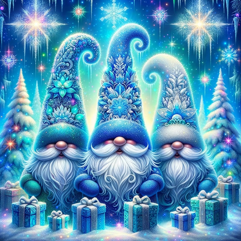 Magical Winter Gnomes Illustration