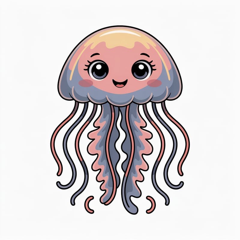 Cute Animated Jellyfish Nursery Art