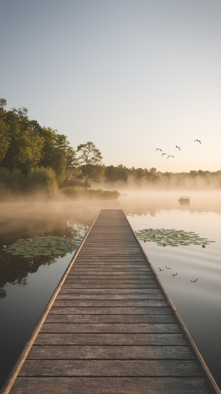 Dreamy Lakeside Dawn Image