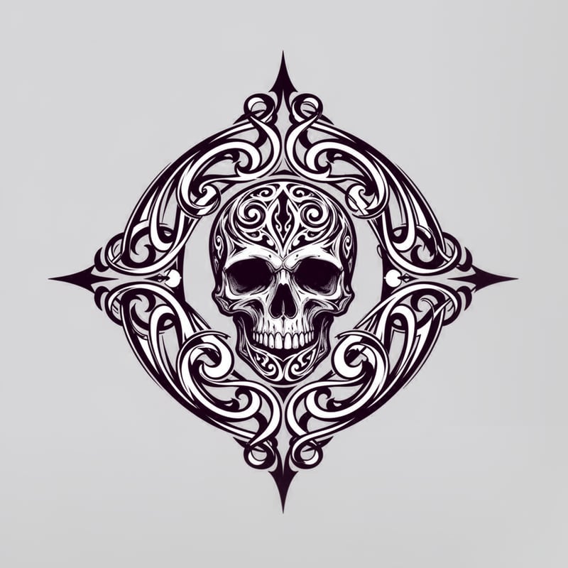 Ornate Purple Skull Logo Design