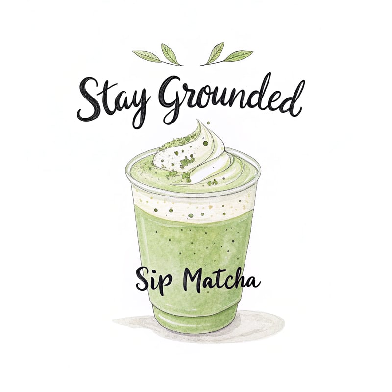 Watercolor Matcha Latte Art