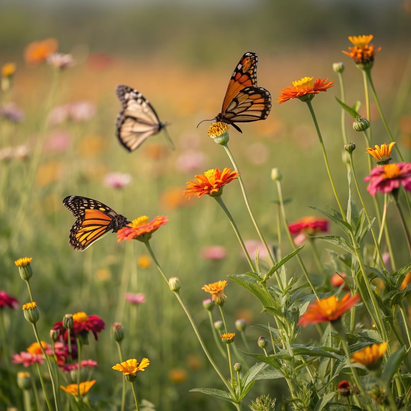 Vintage Monarch Butterfly Meadow