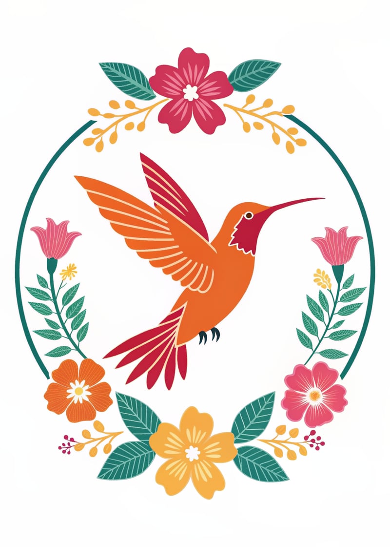 Stylized Hummingbird Vector Illustration