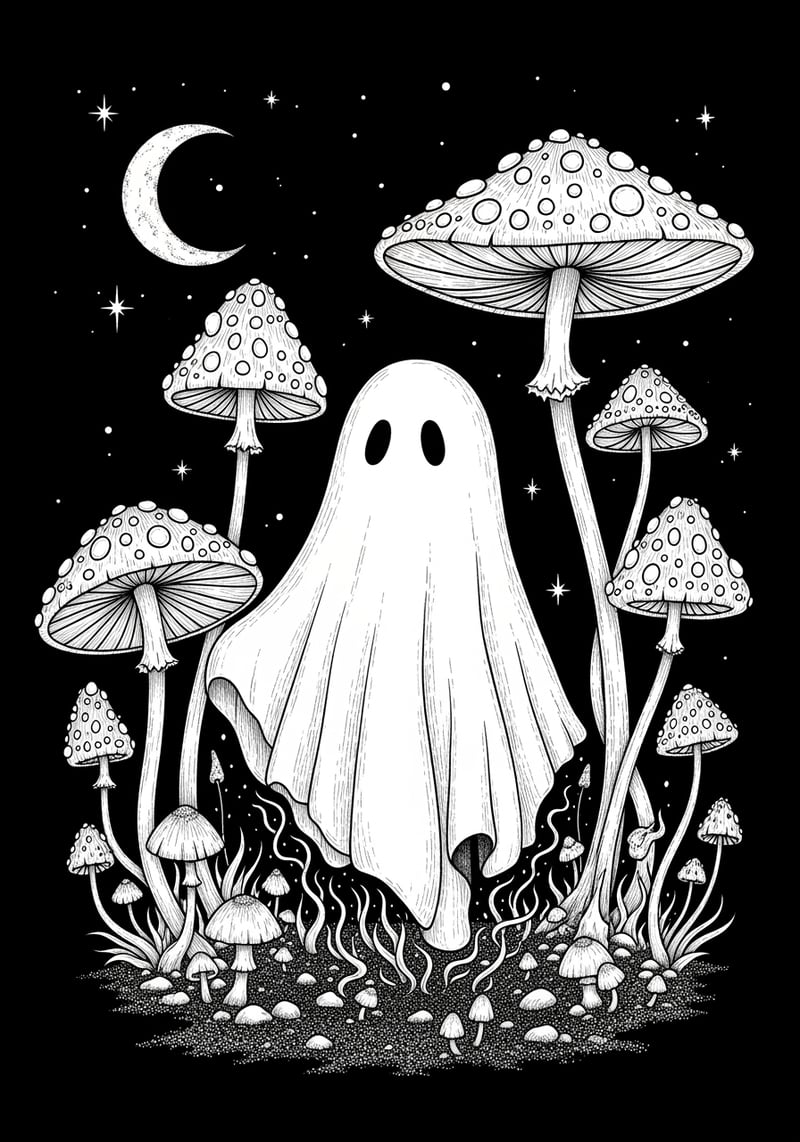 Mystical Ghost in Forest Illustration