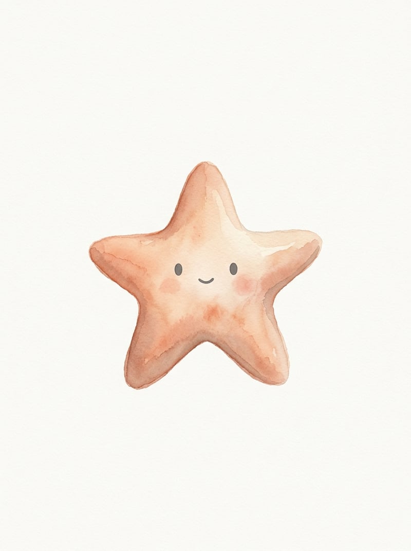 Kawaii Pastel Starfish Nursery Art