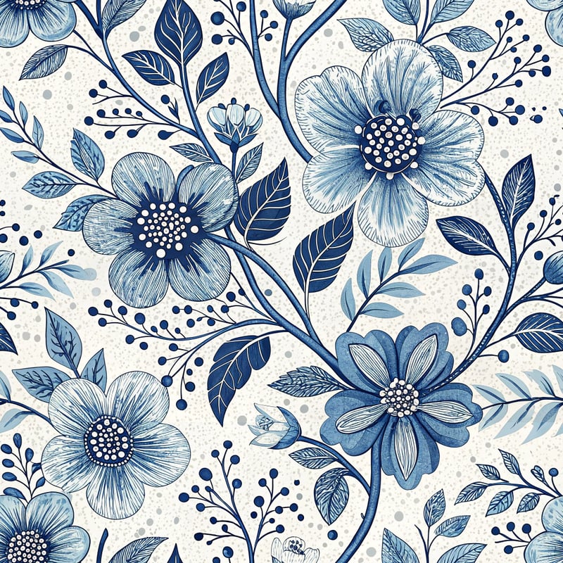 Blue Floral Pattern Design