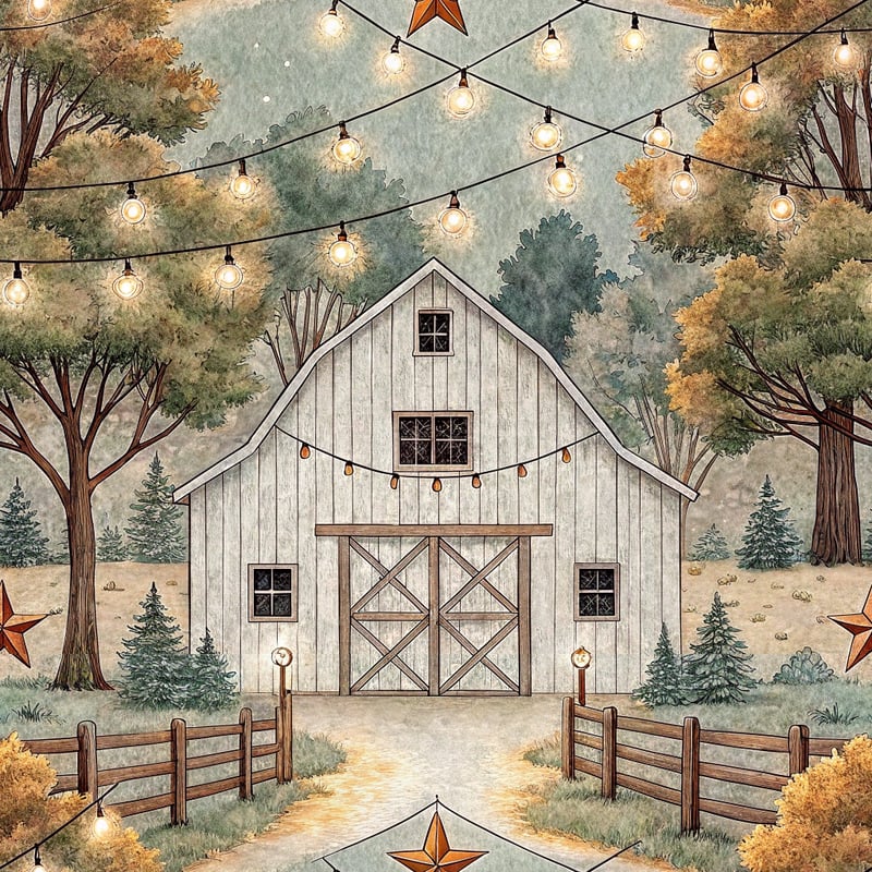 Farmhouse Wrap with Whitewashed Barn