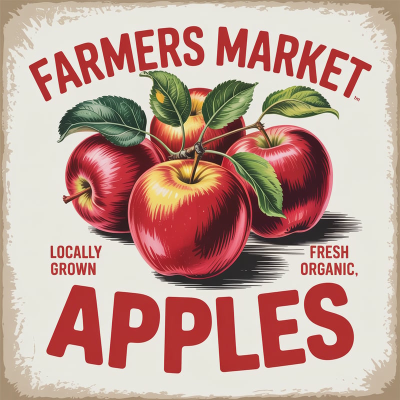 Vintage Farmers Market Apple Ad
