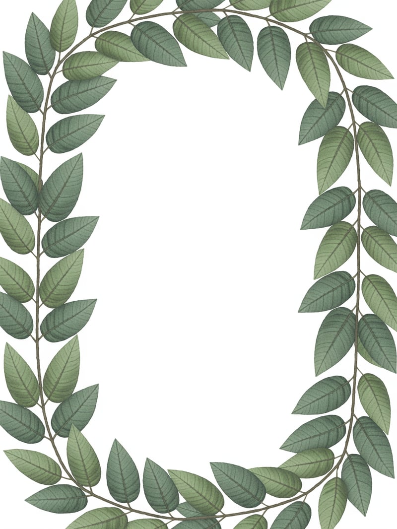 Realistic Leaf Sprigs Frame