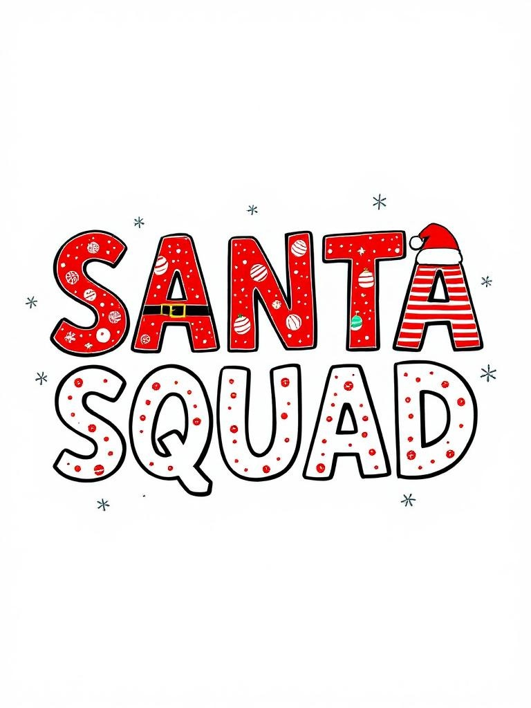 Festive Santa Squad Christmas Design