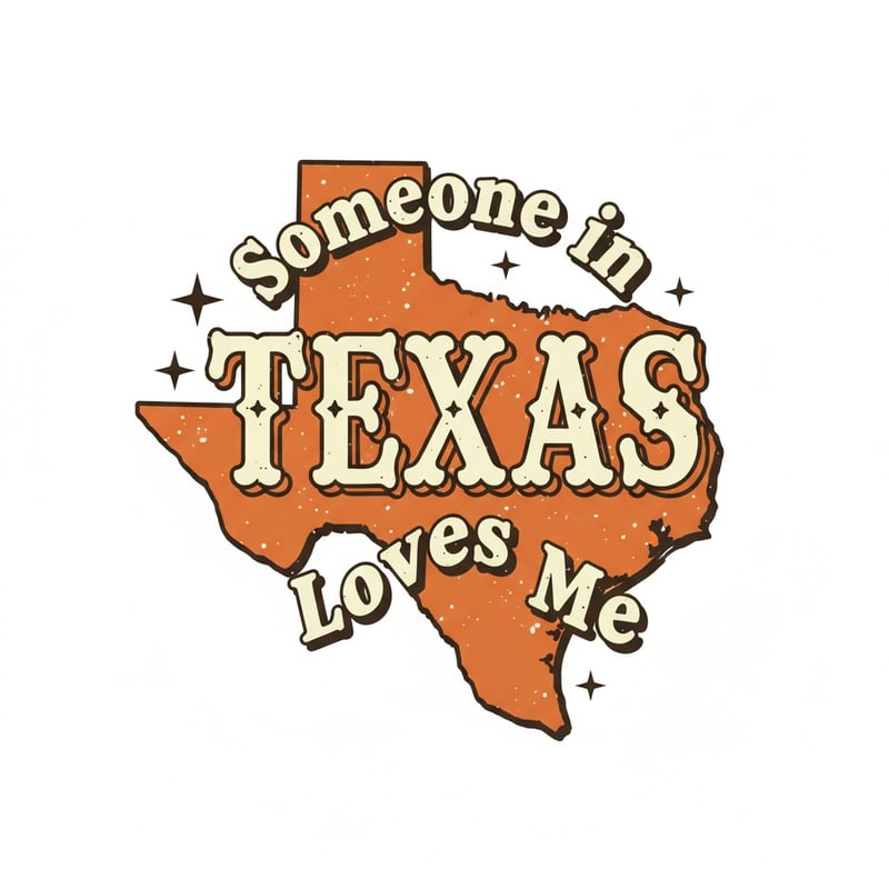 Texas Silhouette with Western Font