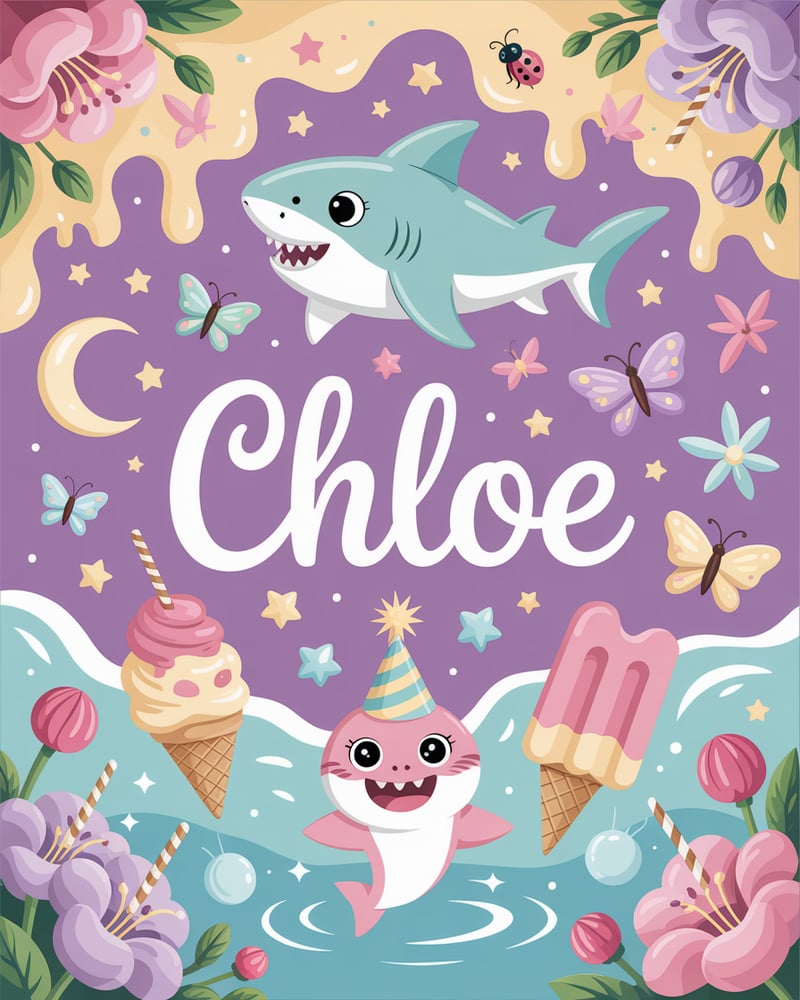 Pastel Toddler Shark Blanket Design