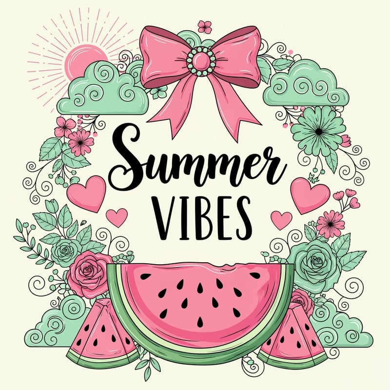 Whimsical Summer Vibes Illustration