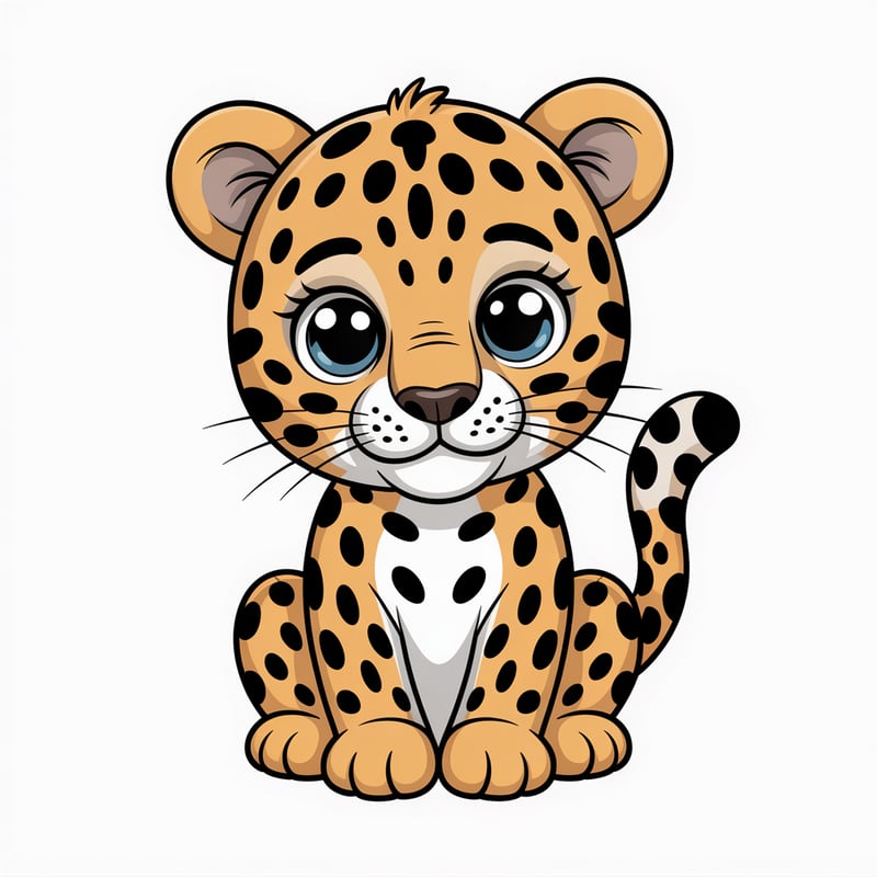 Cute Animated Nursery Art Leopard