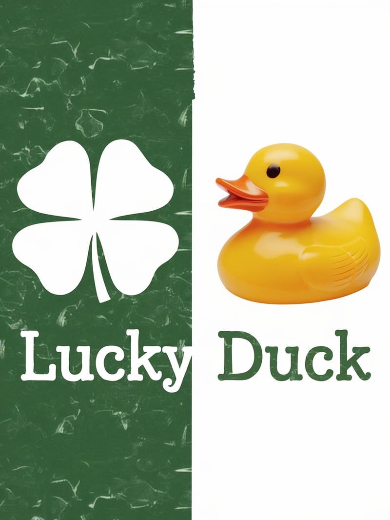Lucky Duck Symbols on White Background