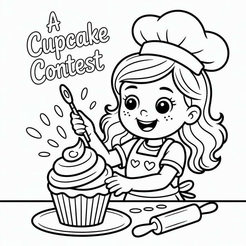 Bella's Magical Cupcake Coloring Page