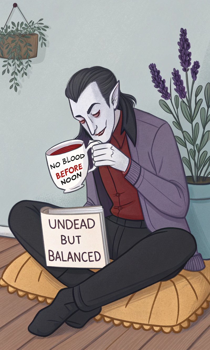 Vampire Tea Time Illustration