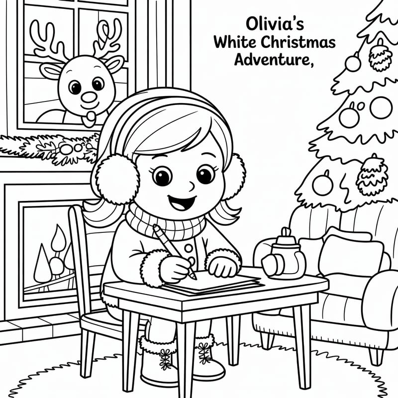 Olivia's White Christmas Coloring Page
