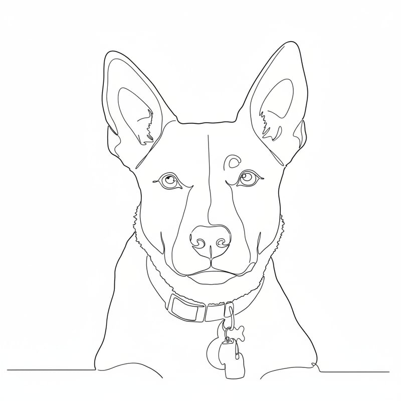 Dog Line Art Drawing