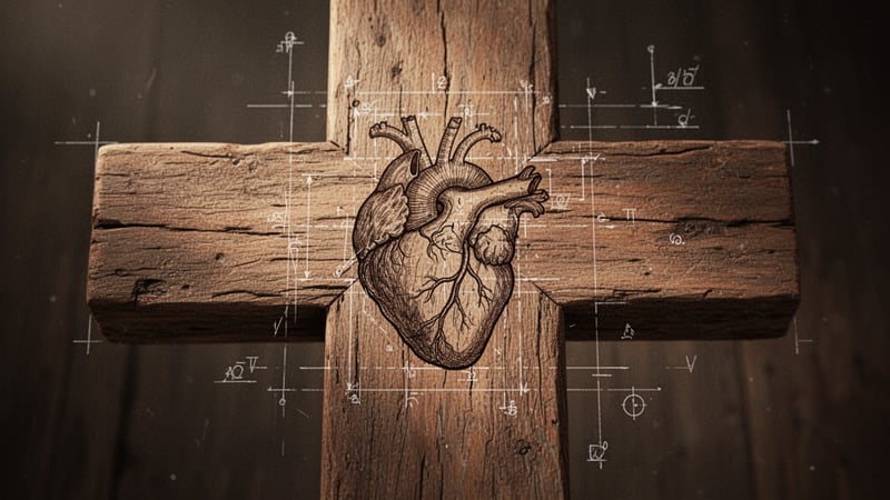 Wooden Cross with Heart Blueprint