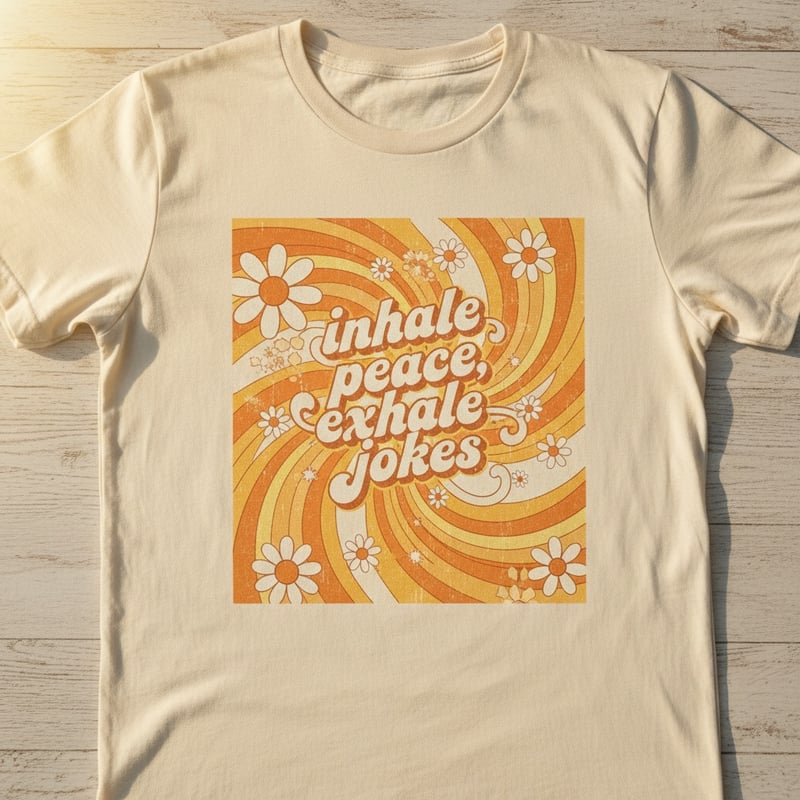 Warm Yellow Retro Swirl Design
