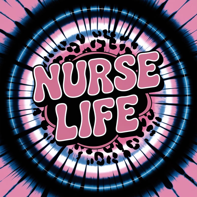 Neon Nurse Life Tie Dye Design